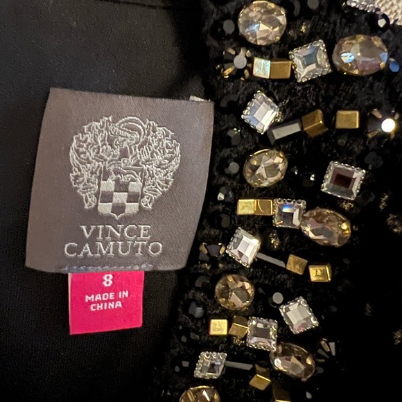Vince Camuto Embellished Boucle Fit Flare Dress Sz 8 - Picture 6 of 6